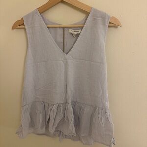 Club Monaco Lavender V-Neck Sleeveless Peplum Tank
